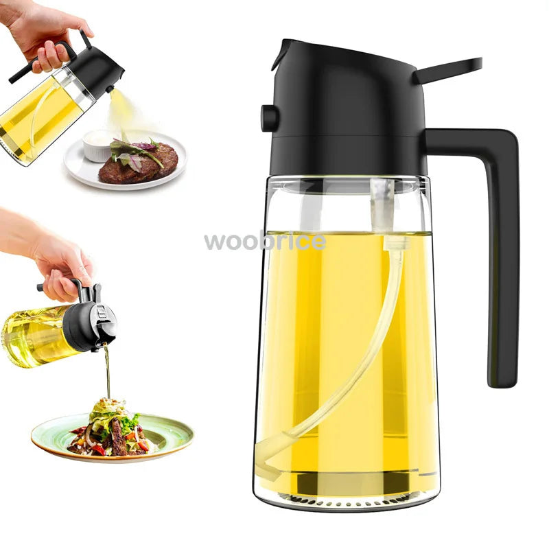 2-in-1 Oil Spray Bottle Dispenser for Healthy Cooking