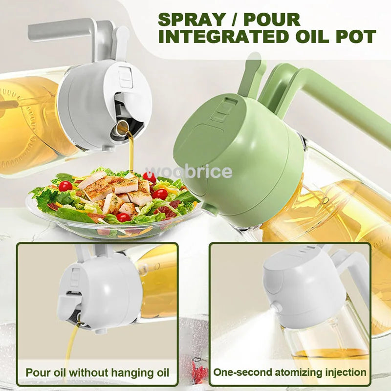 2-in-1 Oil Spray Bottle Dispenser for Healthy Cooking