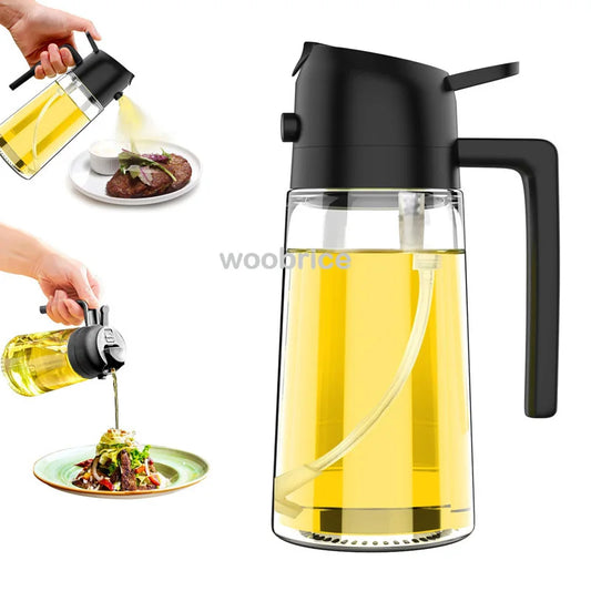 2-in-1 Oil Spray Bottle Dispenser for Healthy Cooking